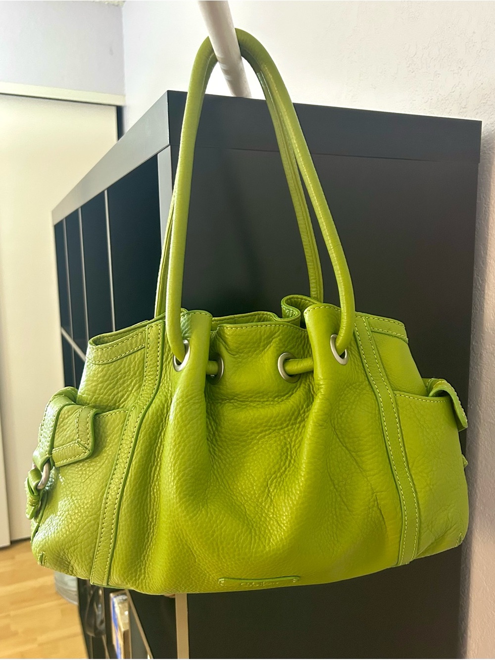 Cole Haan Pebbled Leather Hobo - Chartreuse
